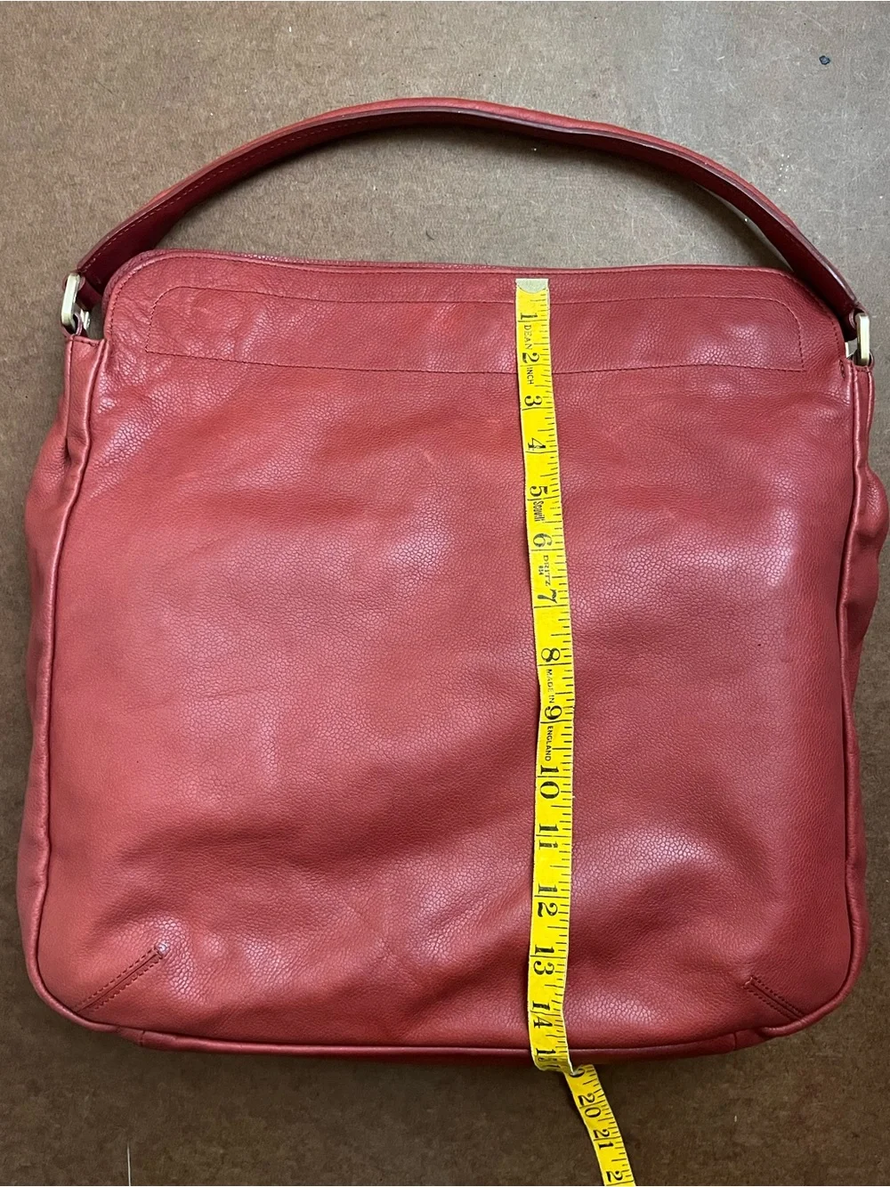 Longchamp Gatsby Coral Red Leather Shoulder Bag with Gold Hardware